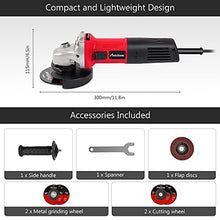 Load image into Gallery viewer, AVID POWER Angle Grinder, 7.5-Amp 4-1/2 inch Electric Grinder Power Tools with Grinding and Cutting Wheels, Flap Disc and Auxiliary Handle for Cutting, Grinding, Polishing and Rust Removal - Red
