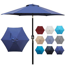 Load image into Gallery viewer, Blissun 7.5 ft Patio Umbrella, Yard Umbrella Push Button Tilt Crank (Navy Blue)
