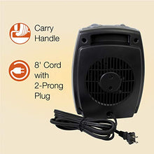 Load image into Gallery viewer, Lasko Electric Ceramic Space Heater with Tip-Over Safety Switch for Home, Overheat Protection, Thermostat and Extra Long Cord, 2 Speeds, 9.2 Inches, Dark Gray, 1500W, 754201
