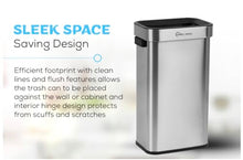 Load image into Gallery viewer, SIMPLI-MAGIC 70 Liter / 18.5 Gallon Soft-Close, Smudge Resistant Open Top Trash Can with Stainless Steel, Sleek Finish
