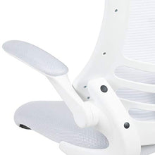 Load image into Gallery viewer, Flash Furniture Mid-Back White Mesh Swivel Ergonomic Task Office Chair with White Frame and Flip-Up Arms
