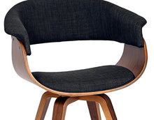Load image into Gallery viewer, Armen Living Summer Chair in Charcoal Fabric and Walnut Wood Finish, 31&quot; x 25&quot; x 22&quot;
