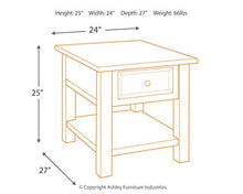 Load image into Gallery viewer, Signature Design by Ashley Tyler Creek Rustic End Table with Storage Drawer and Fixed Shelf, Brown &amp; Black
