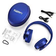 Load image into Gallery viewer, Bluetooth Headphones Wireless,TUINYO Over Ear Stereo Wireless Headset 40H Playtime with deep bass, Soft Memory-Protein Earmuffs, Built-in Mic Wired Mode PC/Cell Phones/TV-Dark Blue
