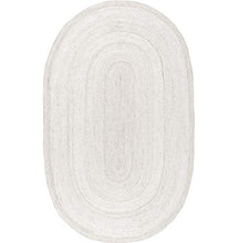 Load image into Gallery viewer, nuLOOM Rigo Hand Woven Farmhouse Jute Area Rug, 5&#39; x 8&#39; Oval, Off-white
