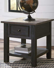 Load image into Gallery viewer, Signature Design by Ashley Tyler Creek Rustic End Table with Storage Drawer and Fixed Shelf, Brown &amp; Black
