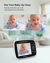 Load image into Gallery viewer, Baby Monitor, Kidsneed Video Baby Monitor with Remote Pan-Tilt-Zoom Camera and Audio, Large Screen Night Vision, Two Way Talk, Temperature Display, Lullabies, VOX Mode, 960ft Range
