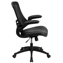 Load image into Gallery viewer, Flash Furniture Desk Chair with Wheels | Swivel Chair with Mid-Back Black Mesh and LeatherSoft Seat for Home Office and Desk
