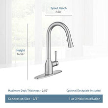 Load image into Gallery viewer, Moen 87233SRS Adler One-Handle High Arc Pulldown Kitchen Faucet with Power Clean, Spot Resist Stainless

