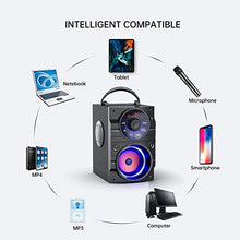 Load image into Gallery viewer, Portable Big Bluetooth Speakers with Light, Wireless with Subwoofer, FM Radio, LED Lights, EQ, Booming Bass, Bluetooth 4.2 Stereo Loud Outdoor/Indoor Retro , for Home, Camping, Travel
