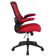 Load image into Gallery viewer, Flash Furniture Mid-Back Red Mesh Swivel Ergonomic Task Office Chair with Flip-Up Arms
