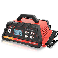 Load image into Gallery viewer, 2/10/25A 12V Smart Battery Charger/Maintainer Fully Automatic with Engine Start, Cable Clamps
