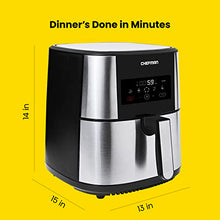 Load image into Gallery viewer, Chefman TurboFry® Touch Air Fryer, XL 8-Qt Family Size, One-Touch Digital Control Presets, French Fries, Chicken, Meat, Fish, Nonstick Dishwasher-Safe Parts, Automatic Shutoff, Stainless Steel
