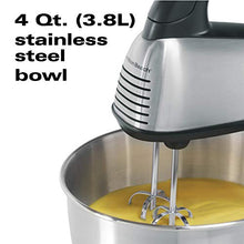 Load image into Gallery viewer, Hamilton Beach Classic Stand and Hand Mixer, 4 Quarts, 6 Speeds with QuickBurst, Bowl Rest, 290 Watts Peak Power, Black and Stainless
