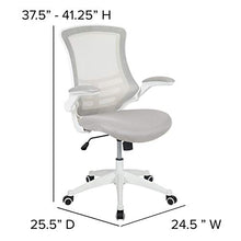 Load image into Gallery viewer, Flash Furniture Mid-Back Light Gray Mesh Swivel Ergonomic Task Office Chair with White Frame and Flip-Up Arms
