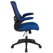 Load image into Gallery viewer, Flash Furniture Mid-Back Blue Mesh Swivel Ergonomic Task Office Chair with Flip-Up Arms
