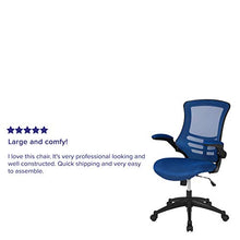 Load image into Gallery viewer, Flash Furniture Mid-Back Blue Mesh Swivel Ergonomic Task Office Chair with Flip-Up Arms
