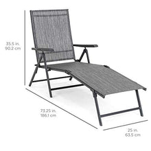 Load image into Gallery viewer, Best Choice Products Set of 2 Outdoor Patio Chaise Lounge Chair Adjustable Reclining Folding Pool Lounger for Poolside, Deck, Backyard w/Steel Frame, 250lb Weight Capacity - Gray
