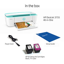 Load image into Gallery viewer, HP DeskJet 3755 Compact All-in-One Wireless Printer, HP Instant Ink, Works with Alexa - Seagrass Accent (J9V92A)
