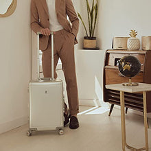 Load image into Gallery viewer, LEVEL8 Gibraltar Carry On Luggage, 20&quot; Aluminum Frame Hardside Suitcase, Zipperless Luggage with TSA Lock and Spinner Wheels - Sliver
