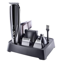 Load image into Gallery viewer, Hatteker Mens Hair Clipper Beard Trimmer Grooming kit Hair Trimmer Mustache Trimmer Body Groomer Trimmer for Nose Ear Facial Hair Cordless Waterproof 5 in 1
