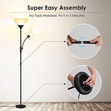 Load image into Gallery viewer, BoostArea Floor Lamp, Standing Lamp, 9W LED Torchiere Floor Lamp with 4W Adjustable Reading Lamp, 3000K Energy-Saving LED Bulbs, 3 Way Switch, 50,000hrs Lifespan, Floor Lamps for Living Room, Office
