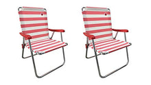 Load image into Gallery viewer, OmniCore Designs New Standard Folding Camp/Lawn Chair (2 Pack) - Red/White
