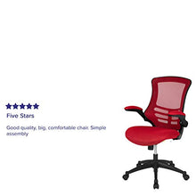 Load image into Gallery viewer, Flash Furniture Mid-Back Red Mesh Swivel Ergonomic Task Office Chair with Flip-Up Arms
