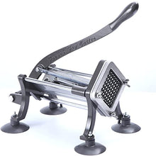 Load image into Gallery viewer, French Fry Cutter Commercial Grade Potato Slicer with Stand Suction Feet Complete Set, Includes 1/4&quot;, 3/8&quot;, 1/2&quot;, 2 Pieces L Stand
