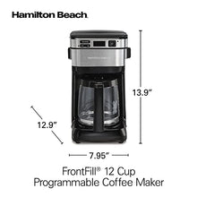 Load image into Gallery viewer, Hamilton Beach Programmable Coffee Maker, 12 Cups, Front Access Easy Fill, Pause &amp; Serve, 3 Brewing Options, Black (46310)

