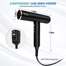 Load image into Gallery viewer, Nicebay Ionic Hair Dryer, Professional Blow Dryer with 3 Attachments, 110000RPM High-Speed Brushless Motor for Fast Drying, Lightweight, Low Noise, 1600W Hairdryer with Diffuser
