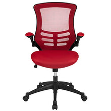 Load image into Gallery viewer, Flash Furniture Mid-Back Red Mesh Swivel Ergonomic Task Office Chair with Flip-Up Arms
