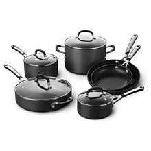 Load image into Gallery viewer, Calphalon 10-Piece Pots and Pans Set, Nonstick Kitchen Cookware with Stay-Cool Stainless Steel Handles, Black
