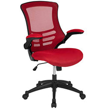 Load image into Gallery viewer, Flash Furniture Mid-Back Red Mesh Swivel Ergonomic Task Office Chair with Flip-Up Arms
