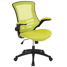 Load image into Gallery viewer, Flash Furniture Mid-Back Green Mesh Swivel Ergonomic Task Office Chair with Flip-Up Arms
