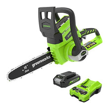 Load image into Gallery viewer, Greenworks 24V 10&quot; Cordless Chainsaw, 2.0Ah Battery and Charger Included
