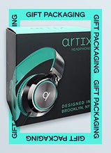 Load image into Gallery viewer, Artix CL750 Wired Headphones with Microphone and Volume Control, On Ear Stereo Noise Isolating Head Phones Corded with Adjustable, Foldable Headband for Computer, Laptop &amp; Cell Phone (Turquoise/Gray)
