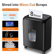 Load image into Gallery viewer, Bonsaii 8 Sheet High Security Micro Cut Paper Shredder with 4 Gallon Pullout Basket, Credit Cards/Mail/Staples/Clips Shredder for Home Office Use (C206-G)
