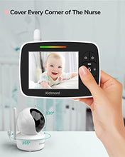 Load image into Gallery viewer, Baby Monitor, Kidsneed Video Baby Monitor with Remote Pan-Tilt-Zoom Camera and Audio, Large Screen Night Vision, Two Way Talk, Temperature Display, Lullabies, VOX Mode, 960ft Range
