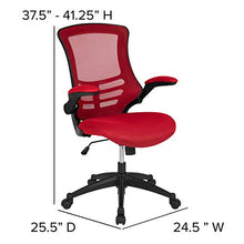 Load image into Gallery viewer, Flash Furniture Mid-Back Red Mesh Swivel Ergonomic Task Office Chair with Flip-Up Arms
