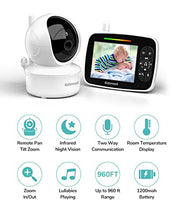 Load image into Gallery viewer, Baby Monitor, Kidsneed Video Baby Monitor with Remote Pan-Tilt-Zoom Camera and Audio, Large Screen Night Vision, Two Way Talk, Temperature Display, Lullabies, VOX Mode, 960ft Range
