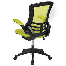 Load image into Gallery viewer, Flash Furniture Mid-Back Green Mesh Swivel Ergonomic Task Office Chair with Flip-Up Arms
