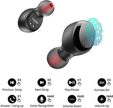Load image into Gallery viewer, TOZO T6 True Wireless Earbuds Bluetooth Headphones Touch Control with Wireless Charging Case IPX8 Waterproof Stereo Earphones in-Ear Built-in Mic Headset Premium Deep Bass for Sport Black
