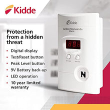 Load image into Gallery viewer, Kidde Carbon Monoxide Detector, Plug In Wall with 9-Volt Battery Backup, Digital LED Display
