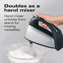 Load image into Gallery viewer, Hamilton Beach Classic Stand and Hand Mixer, 4 Quarts, 6 Speeds with QuickBurst, Bowl Rest, 290 Watts Peak Power, Black and Stainless
