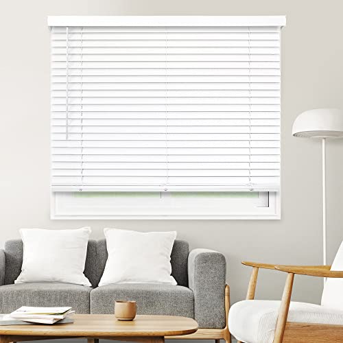 CHICOLOGY Faux Wood Blinds , Window Blinds , Wood Blinds , Window Shades , Window Treatments , Blinds & Shades , Window Shades For Home , Wooden Blinds , Basic White , 35