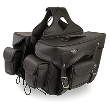 Load image into Gallery viewer, Milwaukee Leather SH66602 Zip-Off Double Pocket Studded PVC Throw Over Motorcycle Saddlebags - One Size
