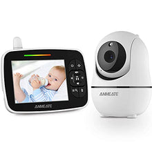 Load image into Gallery viewer, Baby Monitor with Remote Pan-Tilt-Zoom Camera, 3.5” Large Display Video Baby Monitor with Camera and Audio |Infrared Night Vision |Two Way Talk | Room Temperature| Lullabies and 960ft Range
