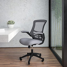 Load image into Gallery viewer, Flash Furniture Mid-Back Dark Gray Mesh Swivel Ergonomic Task Office Chair with Flip-Up Arms
