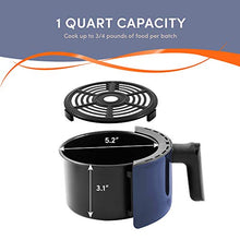 Load image into Gallery viewer, Elite Gourmet EAF1121BG Personal 1.1 Qt. Compact Space Saving Electric Hot Air Fryer Oil-Less Healthy Cooker, Timer &amp; Temperature Controls, 1000W,Blue Gray
